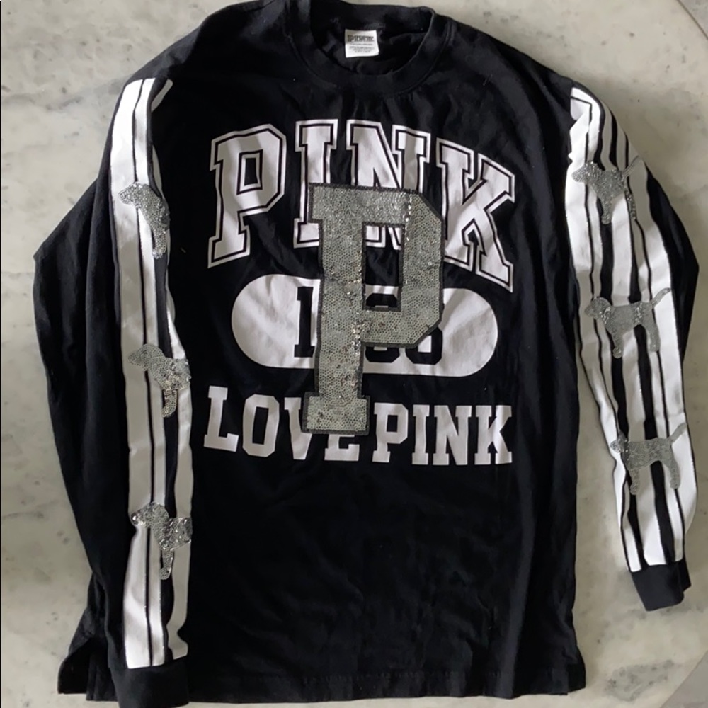 PINK long sleeve sequin shirt